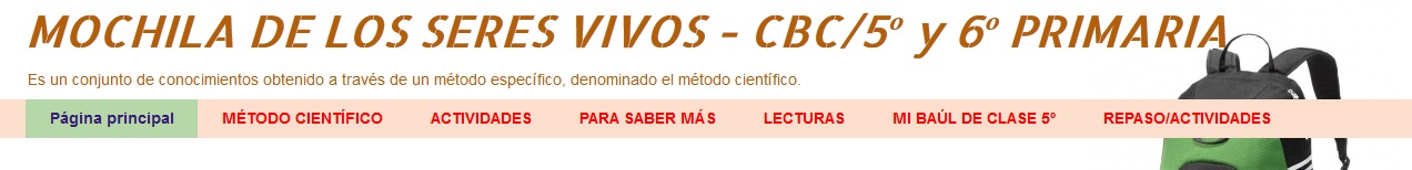 mochila de los seres vivos