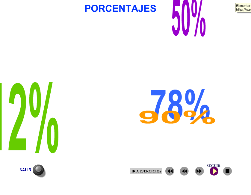 porcentajes materiales educativos