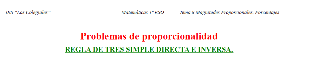 PROPORCIONALIDAD IES COLEGIALES